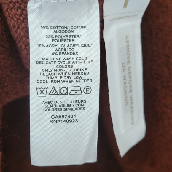 LOFT Turtleneck Slouchy Poncho Style Knit XS Demure Brown Mocha Mousse - Picture 8 of 8